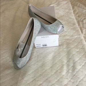 Silver Tone Rhinestone Wedding Shoes